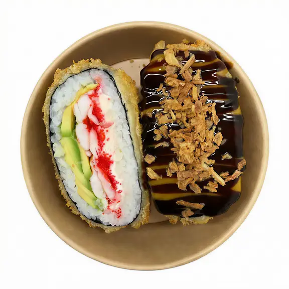 Суші бургер з креветкою Суші бургер з креветкою